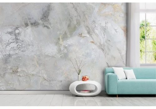 Carta da parati marmo finiture oro grigio