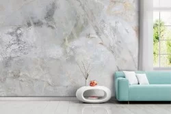 Carta da parati marmo finiture oro grigio