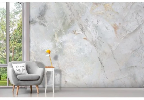 Grey marble wallpaper with gold finishes 2