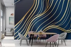 Carta da Parati moderna onde oro