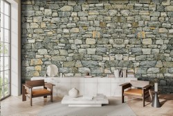 Stone coating wallpaper
