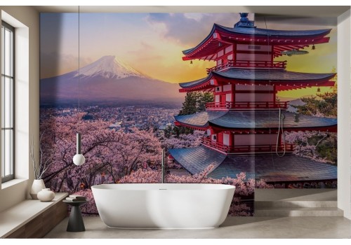 Japanese landscape sunset wallpaper