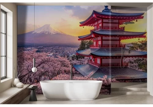 Japanese landscape sunset wallpaper