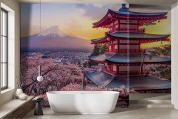 Japanese landscape sunset wallpaper