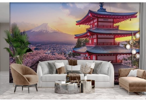 Carta da parati paesaggio giapponese tramonto 2