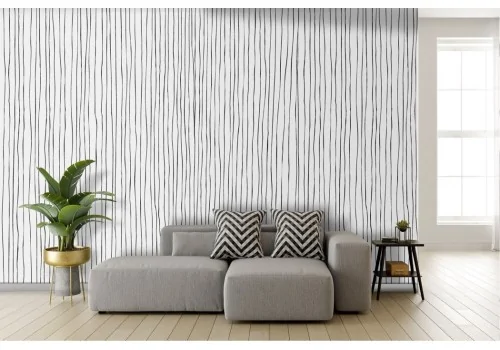 Stylized white wallpaper with black stripes 2
