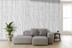 Adhesive Wallpaper stylized white with black stripes