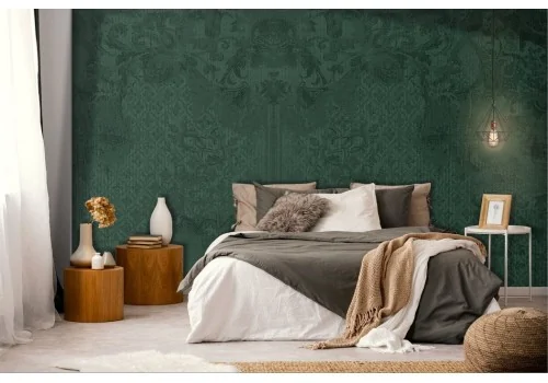 Dark green damask vintage wallpaper 2