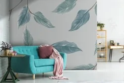 Blue leaves wallpaper