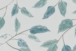 Carte da Parati foglie azzurre