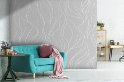 White and gray wave wallpaper
