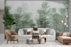 Abstract Green Forest Adhesive Wallpaper