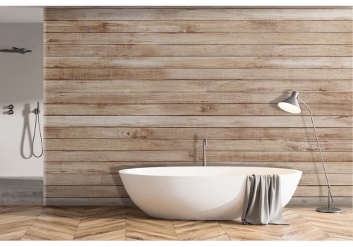 Light wood effect wallpaper