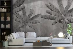 Carta da Parati vintage foglie tropicali