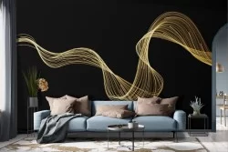 Minimalist stylized gold wallpaper