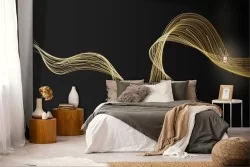 Minimalist Stylized Gold Adhesive Wallpaper