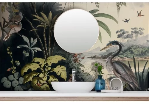 Vintage tropical landscape wallpaper 2