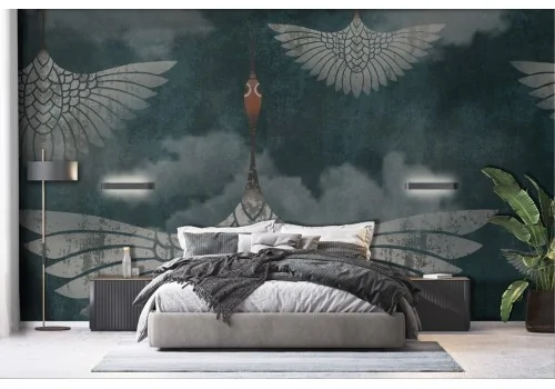 Dark Abstract Wallpaper with Eagle -a467