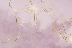 Carte da Parati fiori rosa e oro