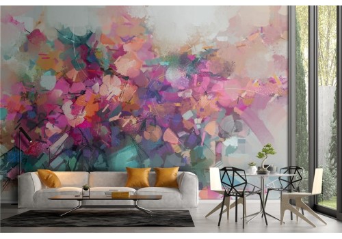 Abstract flowers colorful painting wallpaper 2