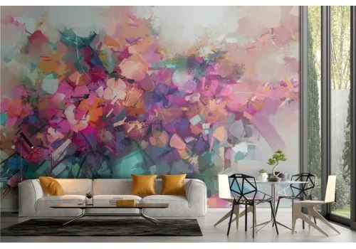 Abstract flowers colorful painting wallpaper 2