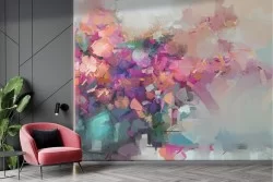 Carta da Parati fiori quadro colorato