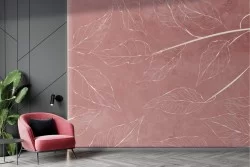 Carta da Parati marmo fiori stilizzati