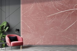 Marble wallpaper with stylized flowers