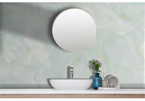 Green marble wallpaper with gold finishes 2