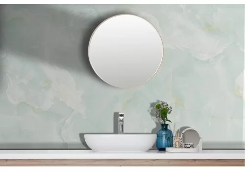 Green marble wallpaper with gold finishes 2