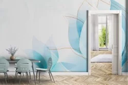 Carta da Parati fiore azzurro