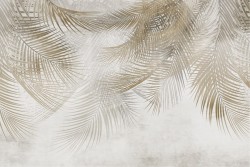 Tropical leaves brown wallpaper