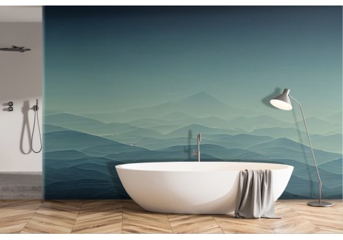 Wallpaper sea waves shades black blue