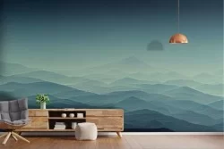 Adhesive Wallpaper sea waves shades of black blue