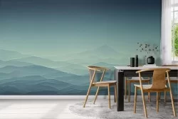 Wallpaper with blue shades wave