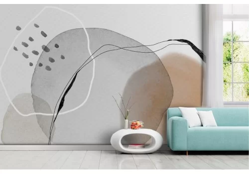Stylized canvas effect wallpaper with grey circles