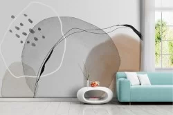 Stylized canvas effect wallpaper with grey circles