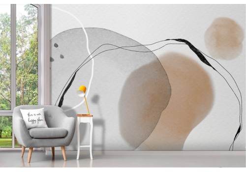 Stylized canvas effect wallpaper with grey circles 2