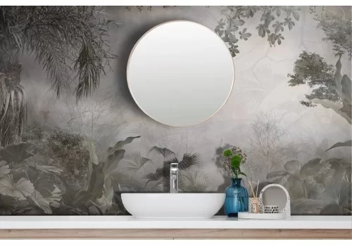 Carta da parati vintage astratta foglie tropicali 2