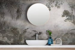 Adhesive Wallpaper Vintage Abstract Tropical Leaves