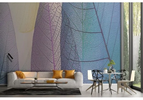 Modern macro stylized leaves wallpaper