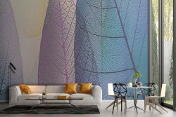 Carta da Parati foglie stilizzate macro moderno