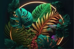 Carte da Parati foglie colorate led