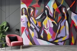 Carta da Parati artistica donne colorata