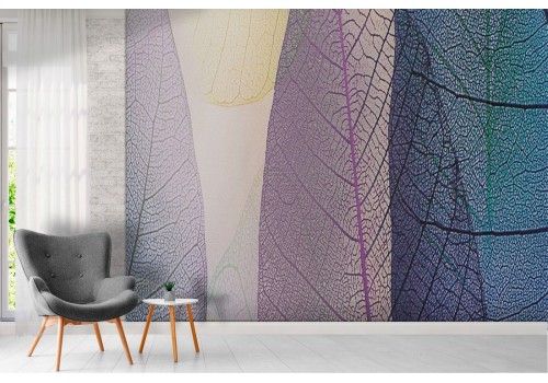 Carta da Parati foglie stilizzate macro moderno 2