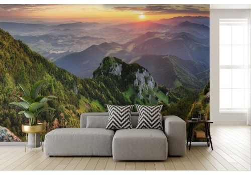 Mountain panorama sunset wallpaper 2