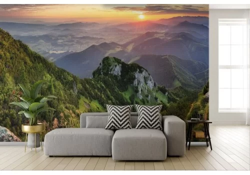 Mountain panorama sunset wallpaper 2