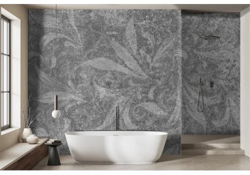 Vintage gray leaves wallpaper -a485