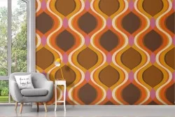 Vintage brown orange wallpaper
