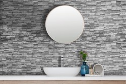 Adhesive Wallpaper with gray tile effect